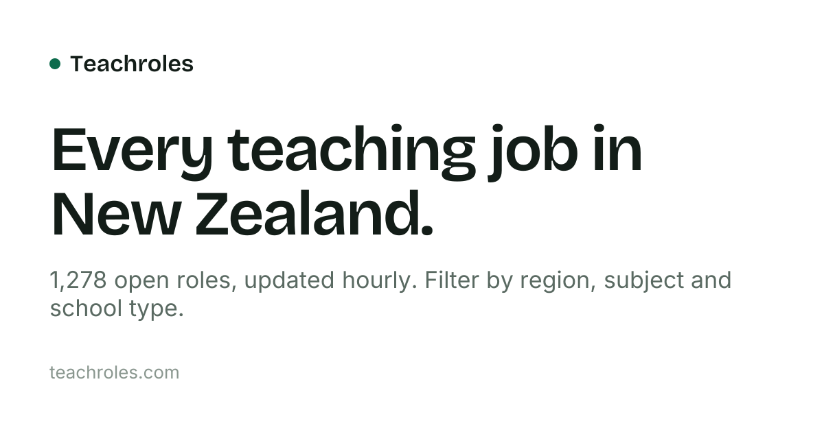 Secondary teaching jobs in New Zealand · Teachroles